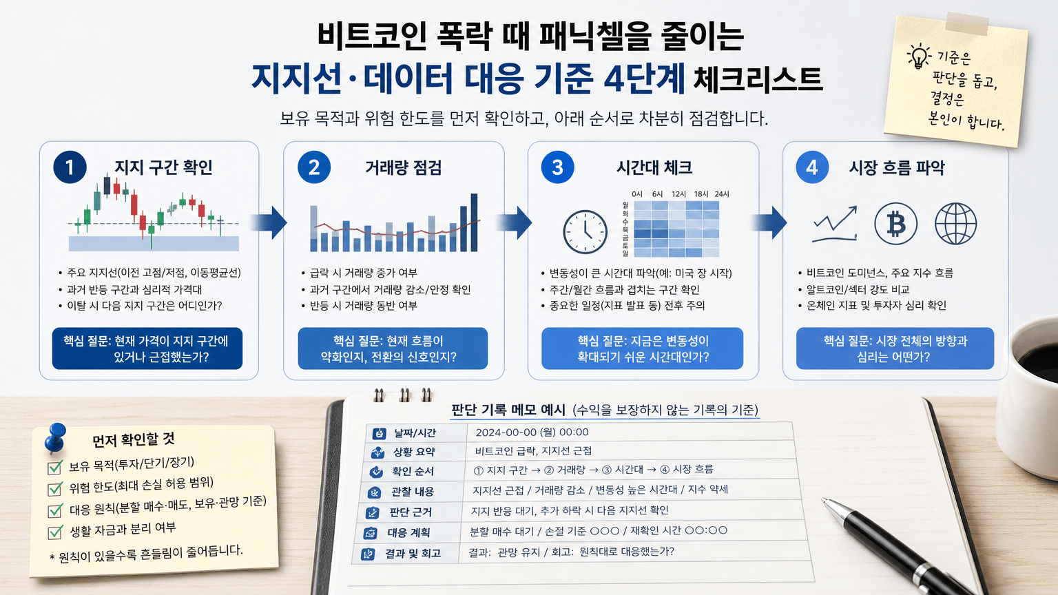 가격·거래량·시간대·시장 흐름을 확인하는 순서를 시각화하기