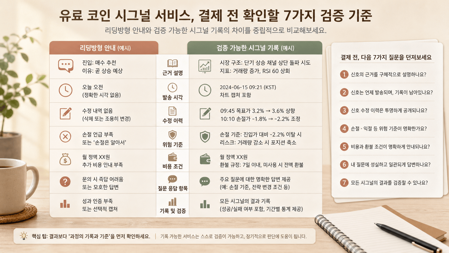 리딩방형 안내와 검증 가능한 시그널 기록의 차이를 중립적으로 비교